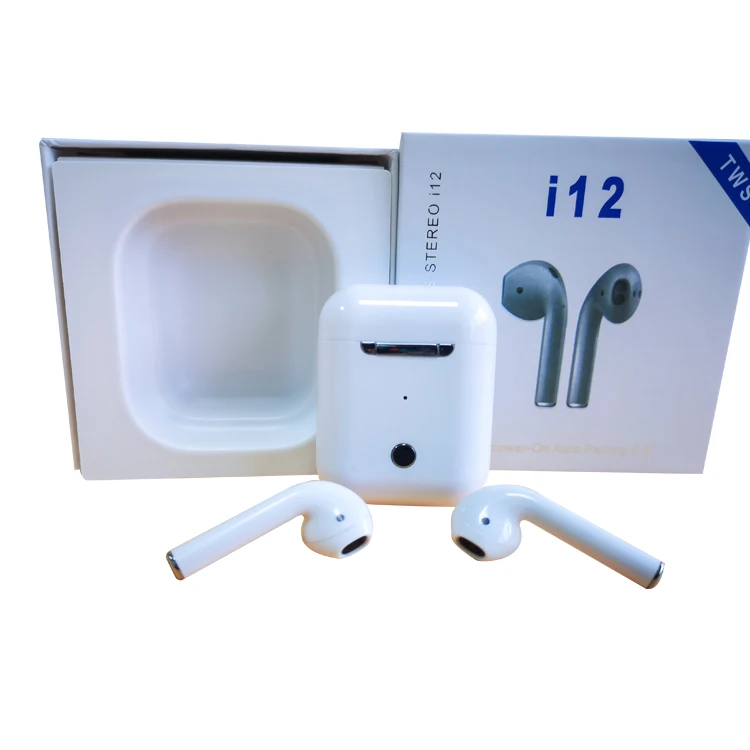 

2019 Wireless Blue tooth 5.0 i12 tws Air Ear Earphones Earbuds Headset with Charging Box for Apple iPhone android i9s i18