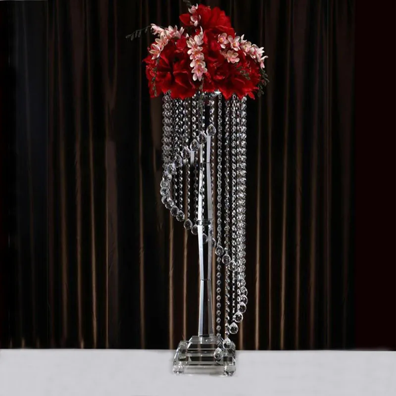 

DEXI crystal column flower stand for wedding decoration