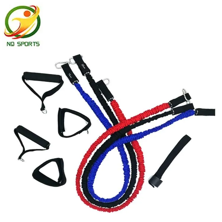 

11PCS TPE Exercise Fitness Workout Strength Training Natural Latex Resistance Bands Tube Bands Set With Handles, Can be customized