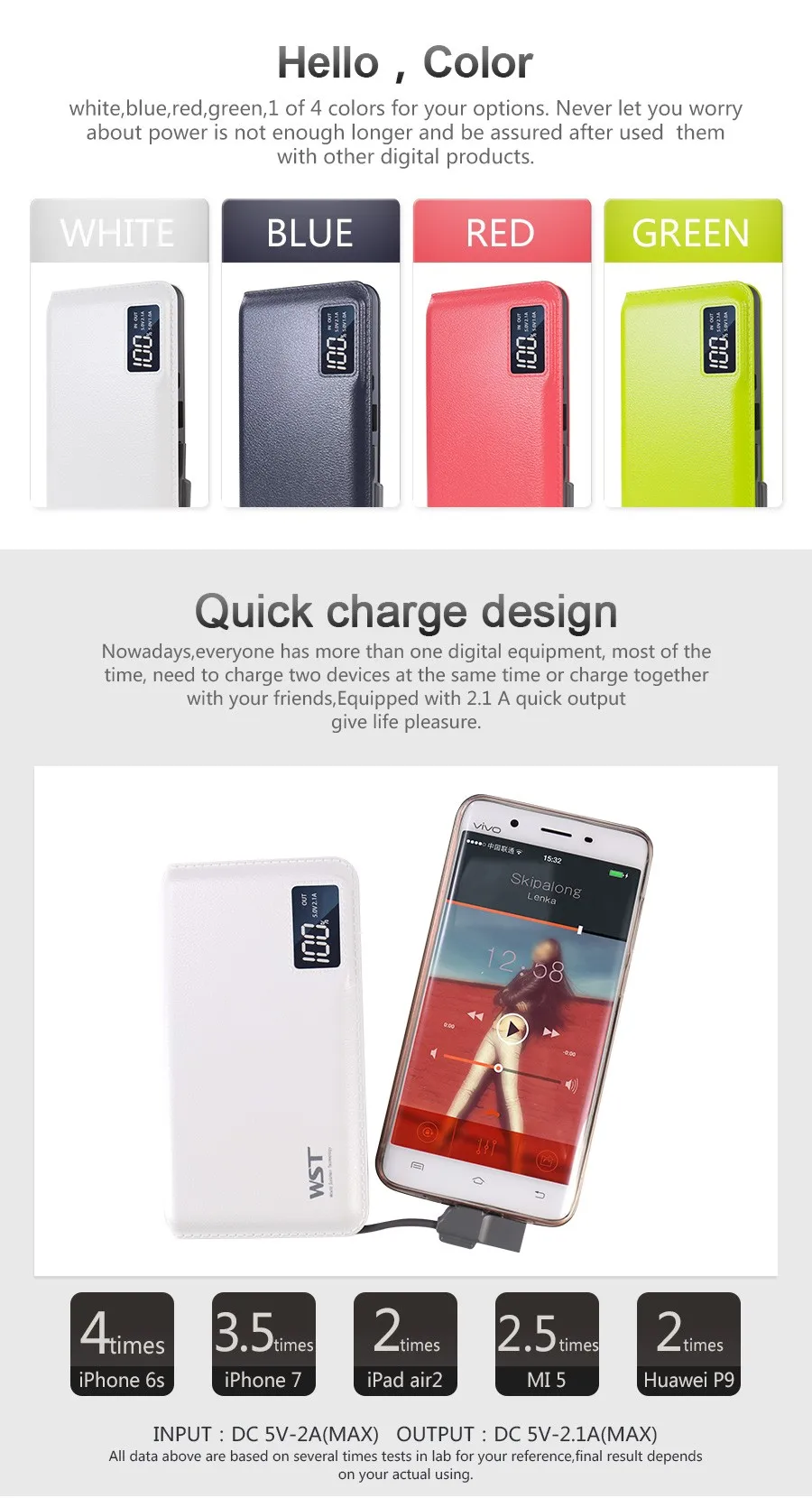 Best Power Bank Brand Wst Rohs Power Bank 10000mah Mobile Power Supply