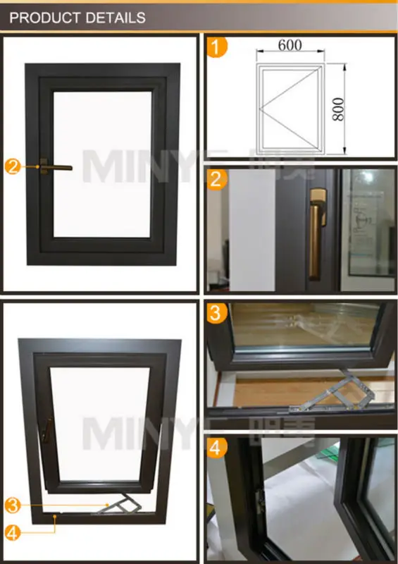 DETAILS OF ALUMINUM TILT AND TURN WINDOW THERMAL BREAK ALUMINUM TILT AND TURN WINDOW