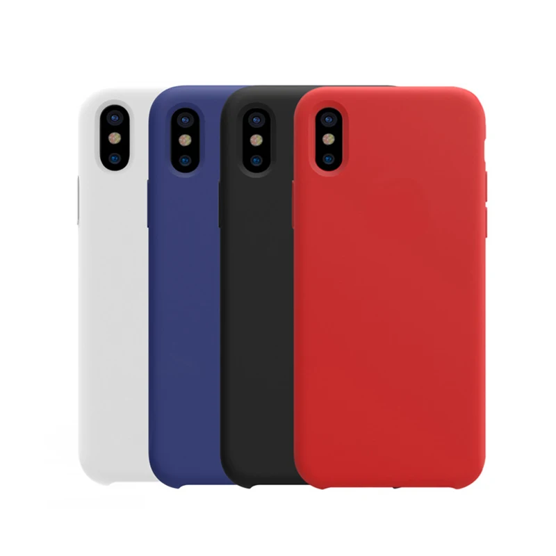 wholesale liquid silicone case mobile case Shockproof microfiber cloth lining cushion case for iphone X