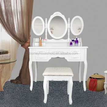 Tri Folding Mirror Vanity Set Makeup Table Dresser Makeup Dresser