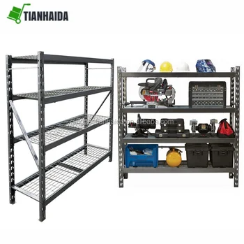 square metal shelving units