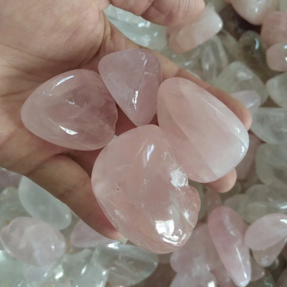 rose quartz crystal tumbled