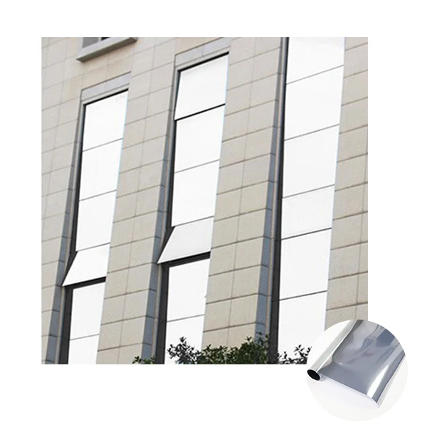 

PVC Available Decorative Sun Control Privacy Static Cling One Way Mirror Film Glass Tint for building/home decor, Silver