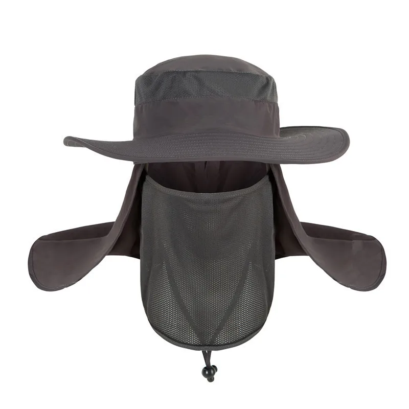 
360degree wide brim sun protection shading waterproof anti-uv fishing man hat for summer outdoor 