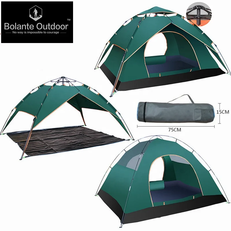 

3-4 persons Pop up Outdoor Comping Tent 2019 new design Family quick Camp Tent double layers UV protected tent Yiwu Manufacturer