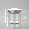plastic clear cylinder packaging 200ml body butter jar with metal cap,tall plastic jar wholesale