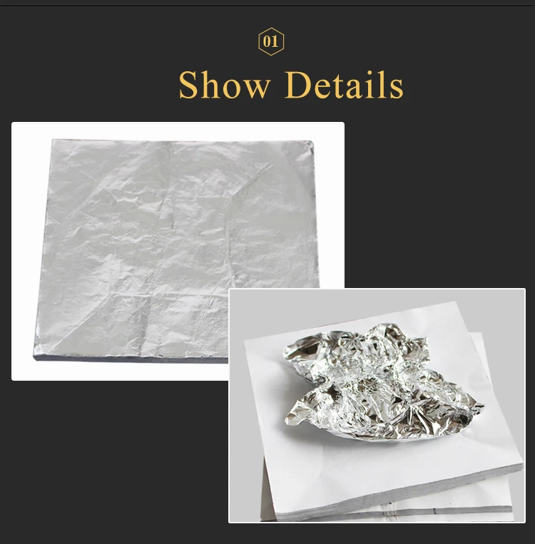 1000pcs 14cm Aluminum Foil Imitation Silver Leaf Sheets Gilding