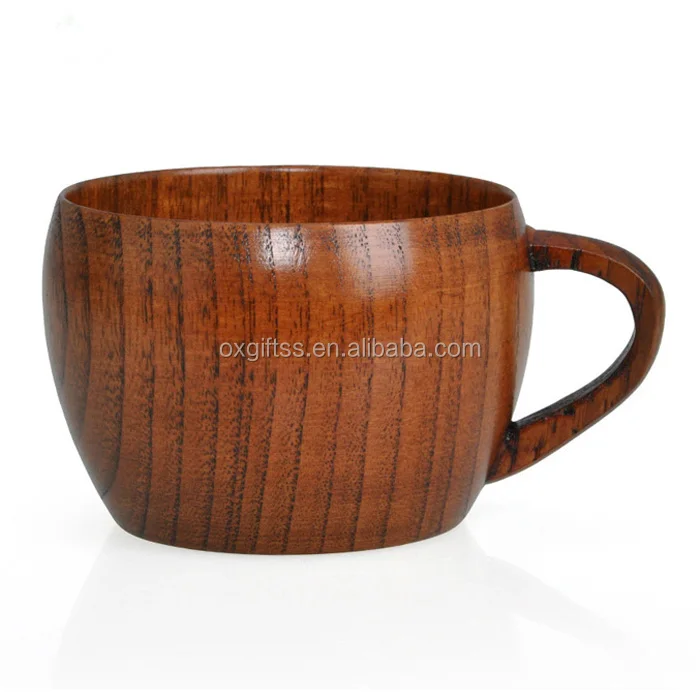 

OXGIFT China Wholesale Manufacturing Factory Price Amazon Custom logo Big belly handle Jujube wooden coffee tea water cup mug