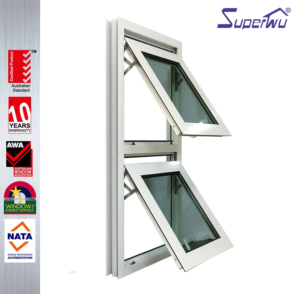 Euro popular design double panels luxury aluminium frame awning window flynet avaible