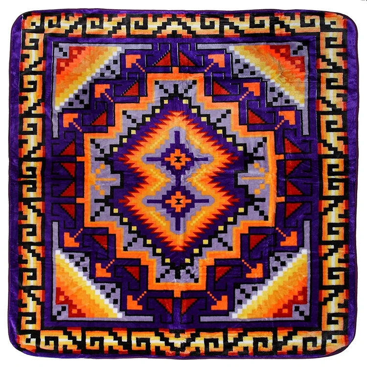 100 Polyester Native American Flannel Arm Knitted Blankets Throw