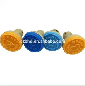 Image of Benhaida Customized cookie cutter stamp, wood handle silicone cookie stamp
