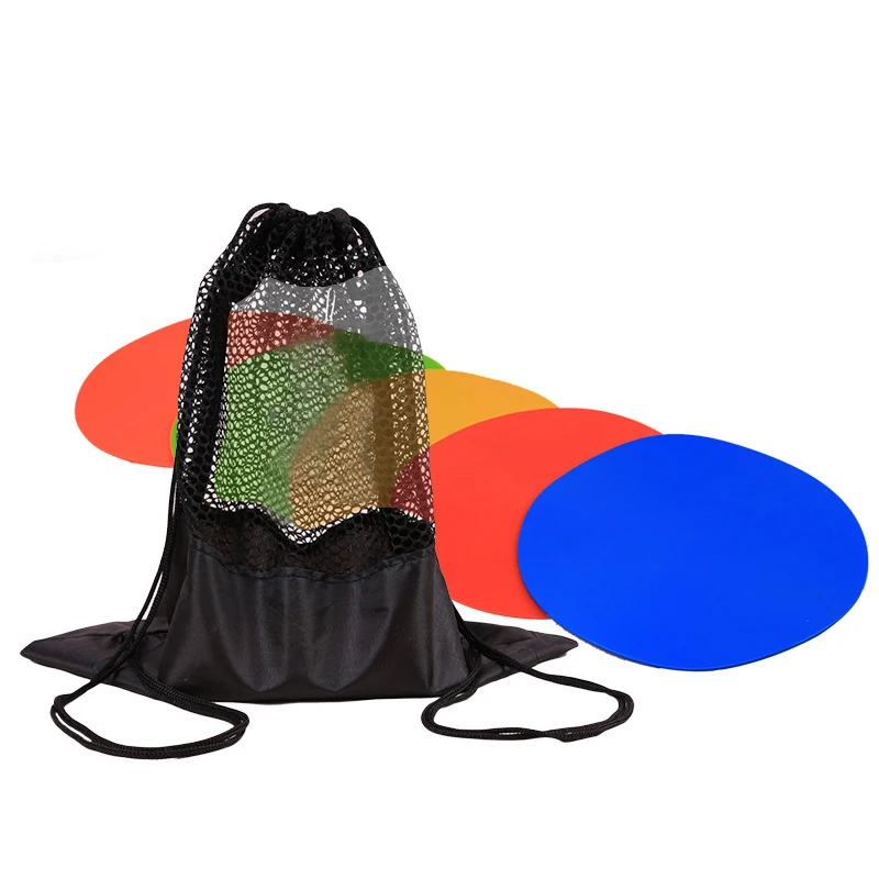 

Spot Markers Soccer Basketball Sports Speed Agility Training PVC Flat disc field cones with Mesh Bag, Blue/orange/yellow/green/red