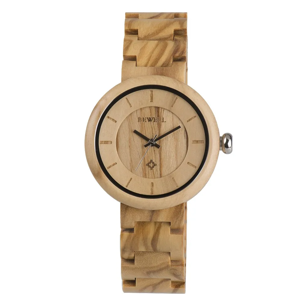 

The NO.1 wooden watch factory in Shenzhen shell dial Ladies all wood watch ZS BEWELL Watch