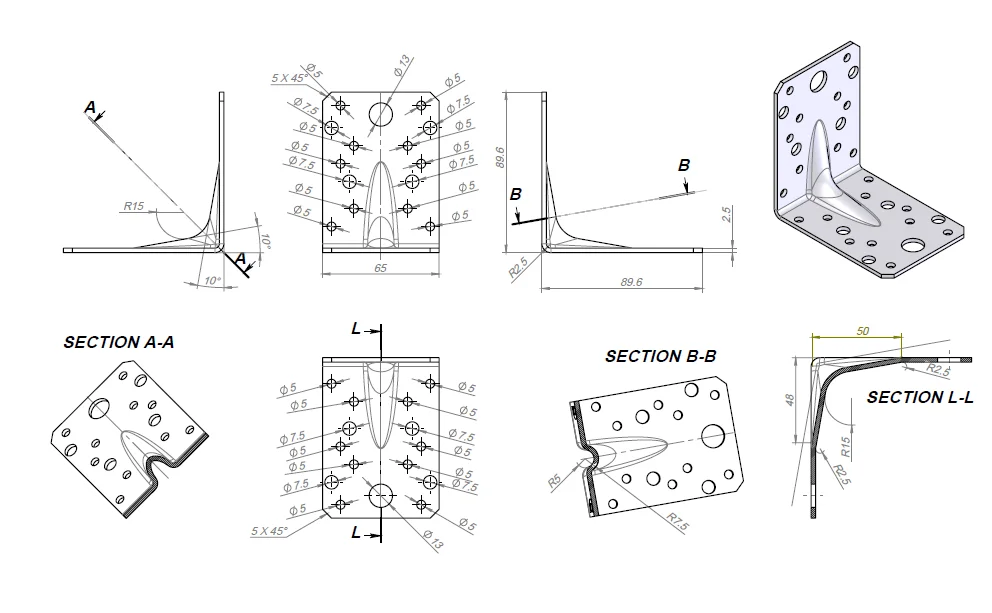 Ce Certificate Metal Connecting Brackets Bed Frame Angle Corner Iron