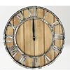 Farmhouse Rustic Barn Vintage Bronze Metal & Solid Wood Wall Clock