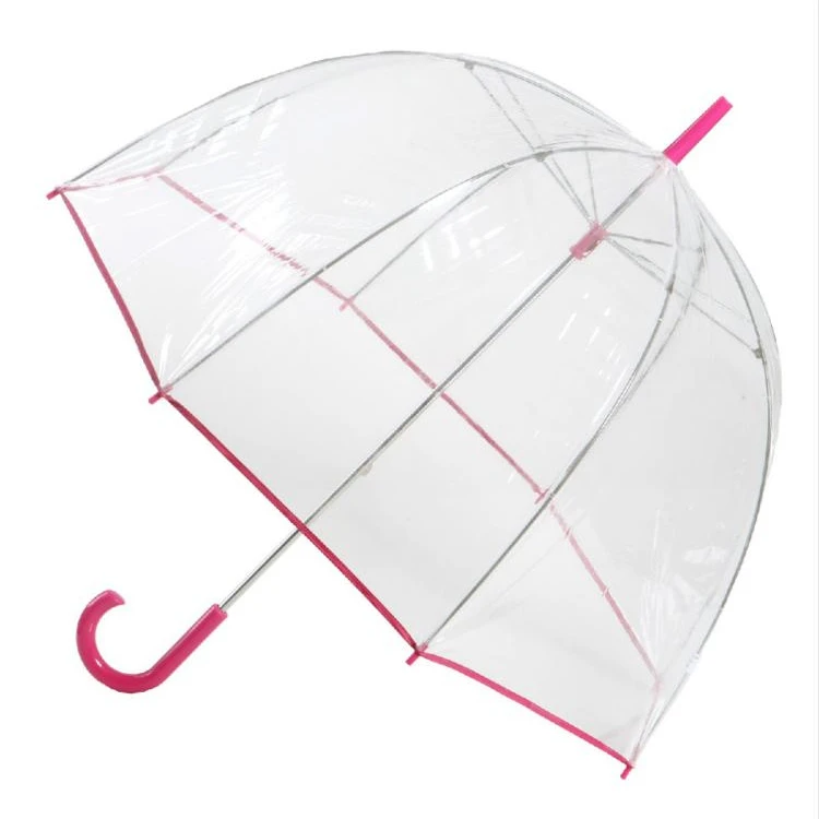 

34inch Waterproof Windproof Light Weight Manual Long Handle Ultra Clear Pvc Free Transparent Umbrella