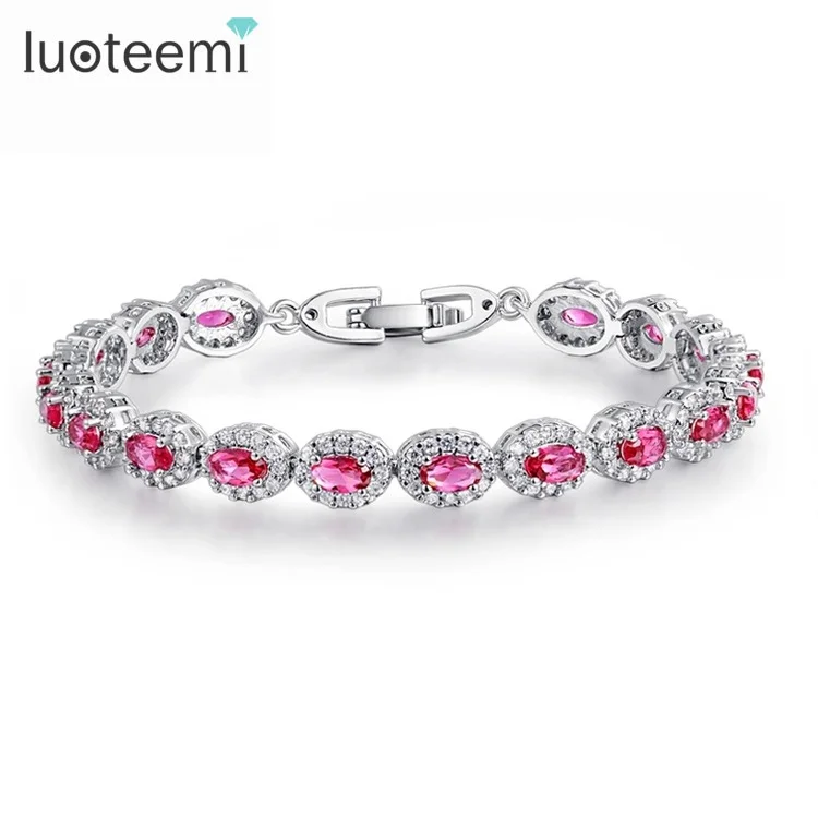 

LUOTEEMI Women Vintage White Gold Plated Jewelry Luxury Wedding AAA Cubic Zirconia Bracelet Bangles, N/a