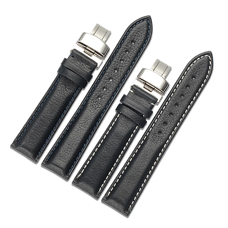 

Soft 22mm Leather Watches Wrist Stitching Watch Band