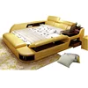 Newest modern style appearance design Foshan Factory Supply Super Big Tatami Smart Bed on Sale multifunctional leather bed