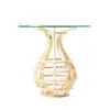 High quality glass dining coffee table and chair