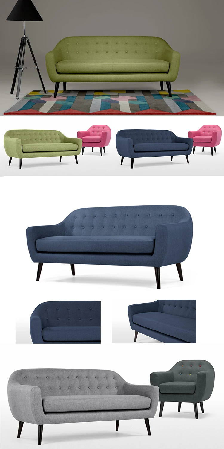mid century classic european living room furniture fabric sofa set designs