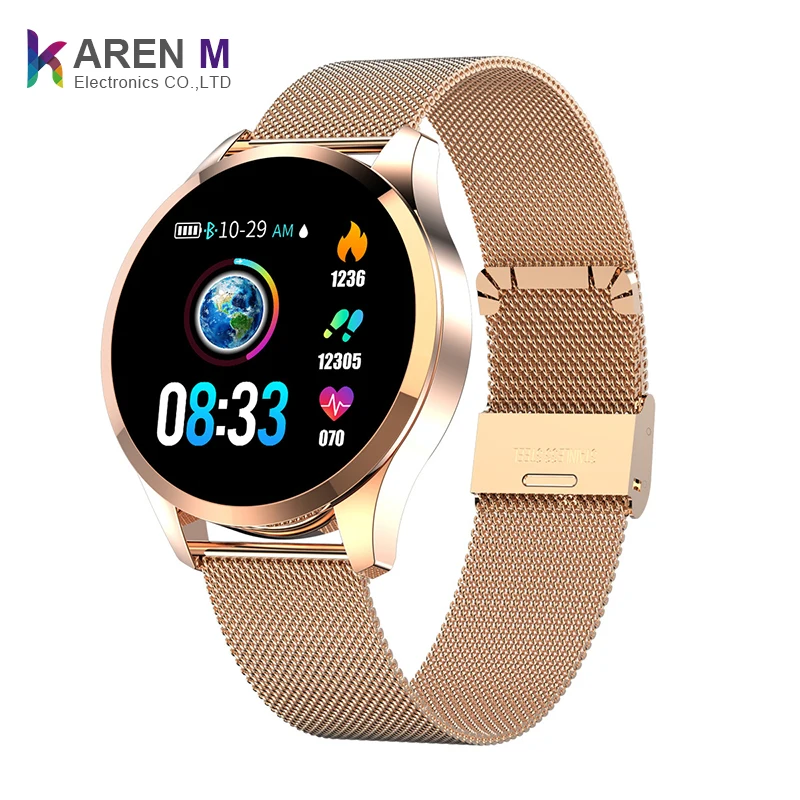 

Women Smart watch stainless steel Q9 girls Smart bracelet with heart rate and blood pressure smartwatch