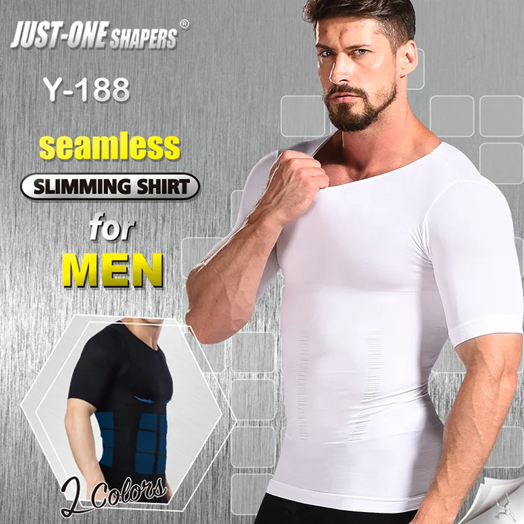 

Men's seamed elastic firming panels body man shaperwear sliming undershirt high quality best elastic man shapers