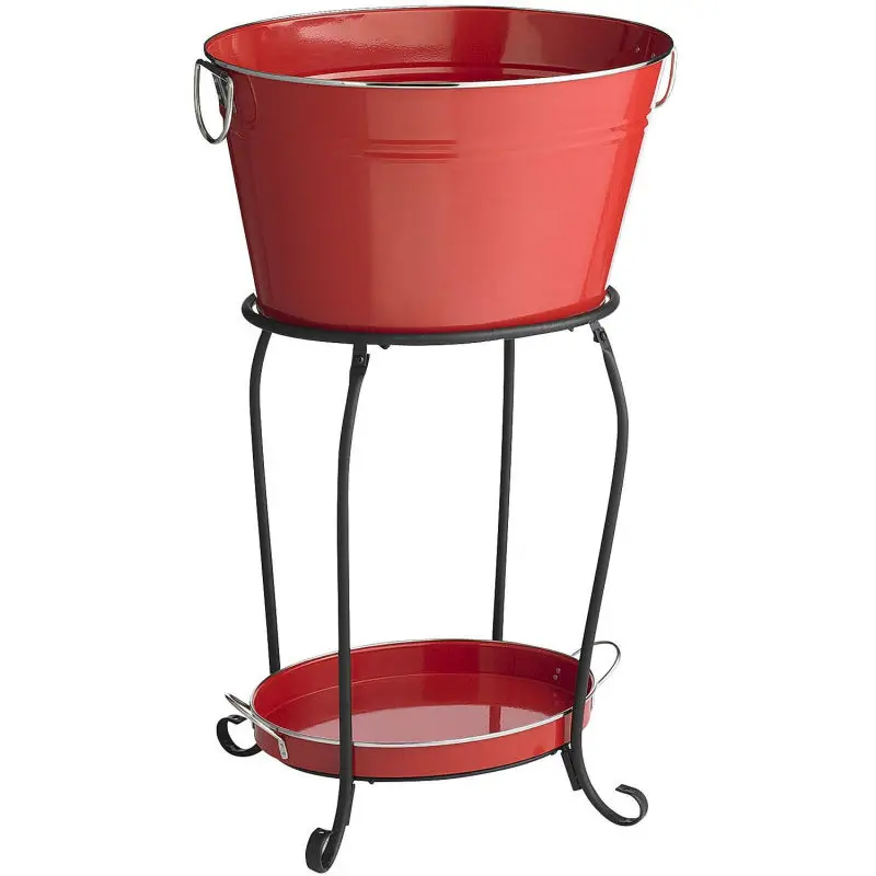 metal ice bucket with stand