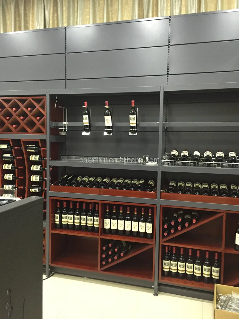 High-quality Shelves Wooden Wine Glass Showcase Display Cabinet Rack Stands for Wine Shop01.JPG