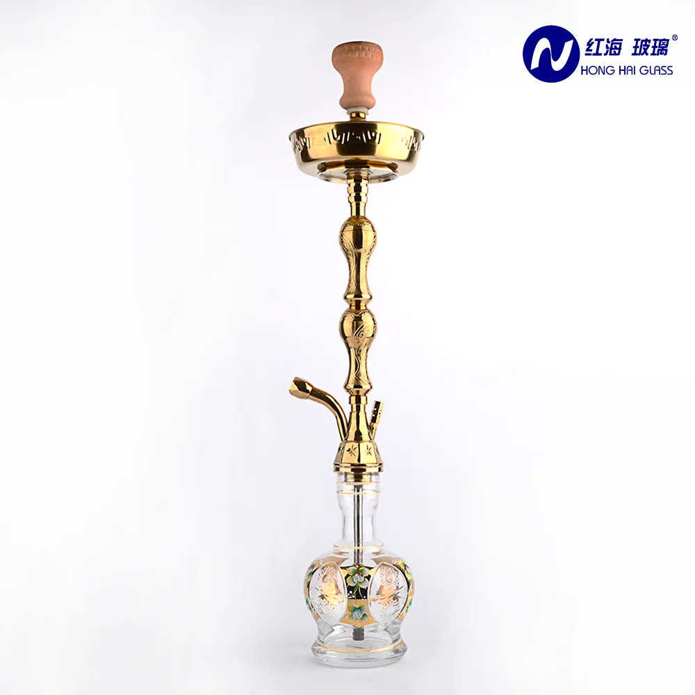 2018 Hot Design Handmade Crystal Hookah Base With Handle Gold Printing Buy Green Smoke Hookah