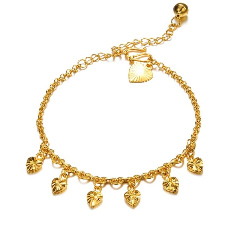 

Fancy indian bell anklet heart charm chain anklets for women