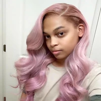 

Light purple Raw Natural Human Hair loose wave HD lace front wig full wig,brazilian thin film Hd lace wig