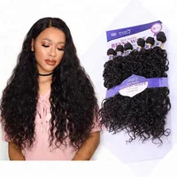 

Eunice Hair Supplier Natural Curly Weave Sew in Hair Extensions 6pieces/lot Water Wave Synthetic Hair Bundles 16"18"20"Inches