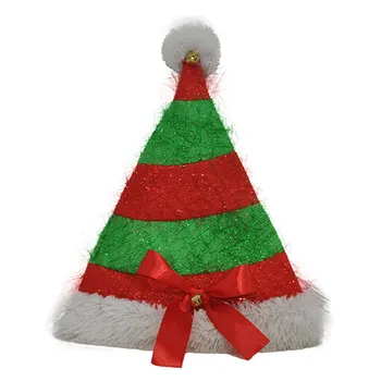 Plush Red And Green Funny Christmas Hat 