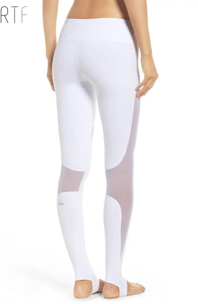 
Hot sexy white labels leggings high waist white mesh girl yoga pants ladies 