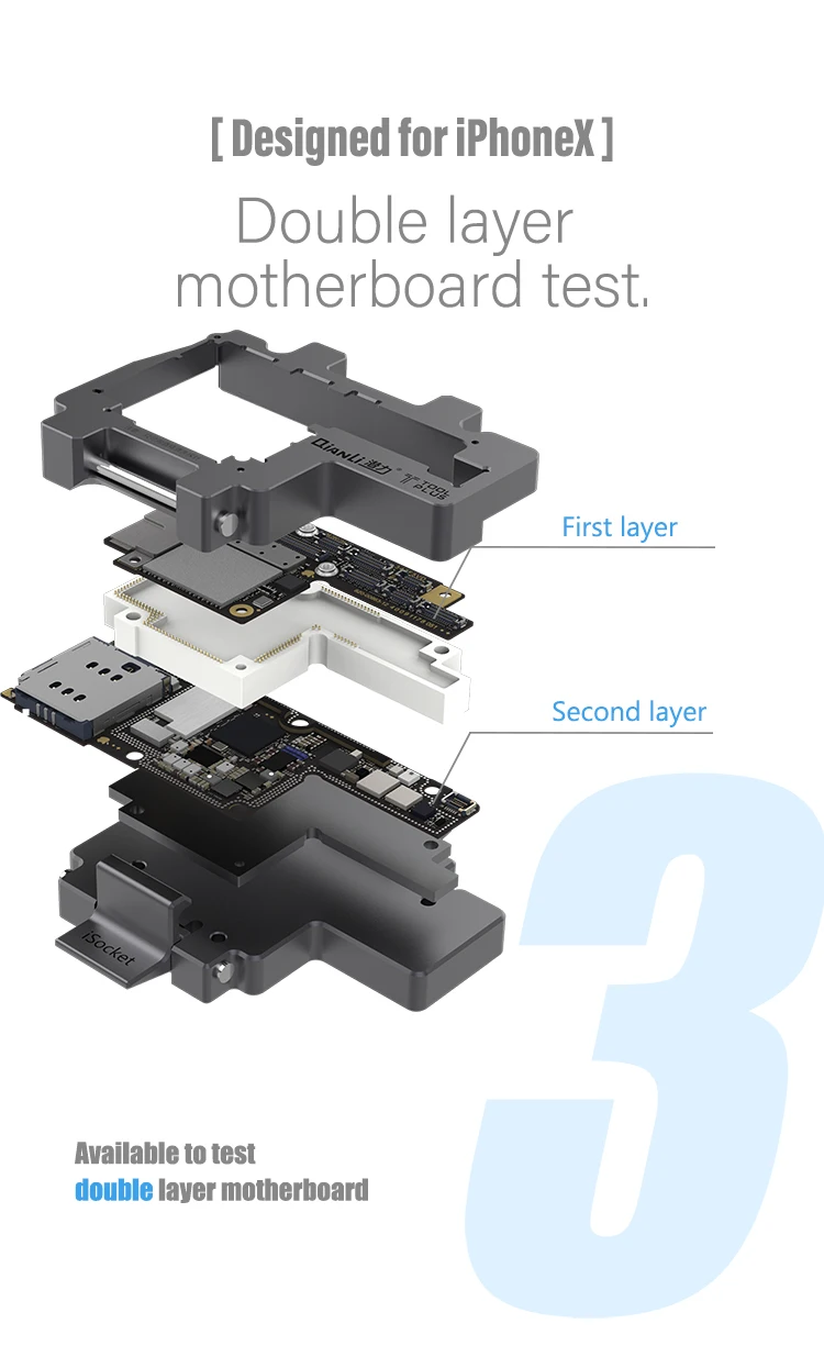 Original iSocket X from QianLi for iPhone X motherboard test and repair