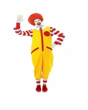 Mens Adult Clown Red Yellow Fancy Dress Costume Without Shoes Ca2663 ...
