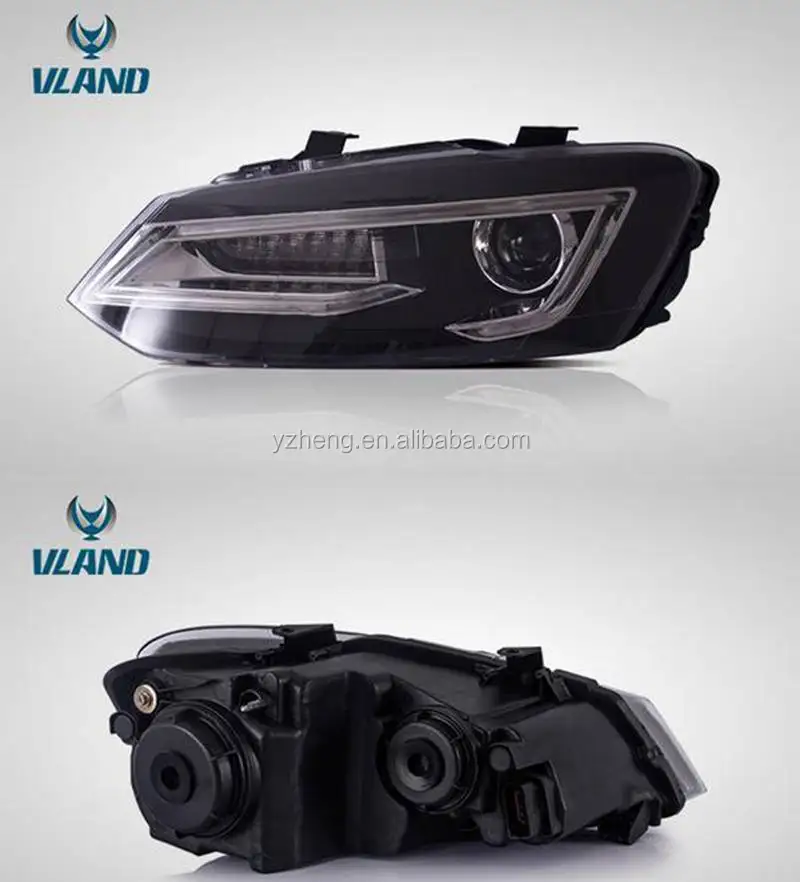 VLAND car lamp factory LED head lamp for POLO 2011-2017 xenon headlight plug and play