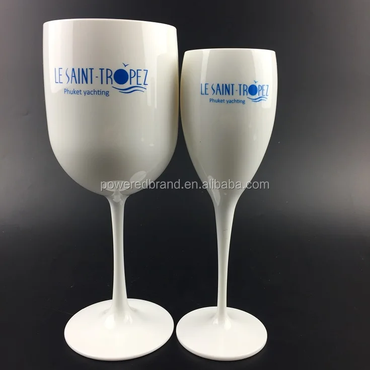 Wholesale Drinkware White Bar Restaurant Glassware Plastic Wine Glasses