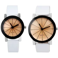 

3975 His and Hers Couples Matching Watch Leather Band Quartz Wrist Watches for Women and Men