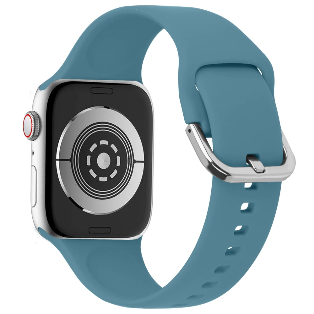 

2019 New Buckle Soft Sports Rubber Silicone Watch Strap 38mm 40mm 42mm 44mm Replacement Band for Apple Series 4 3 2 1