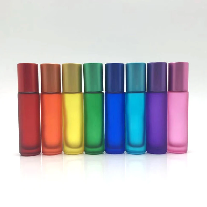 

Migpack 10ml Roll on Glass Bottle Color Essential Oil with Rainbow Cosmetic Packaging Aluminum Round Customizable Recyclable