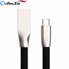 Fast charge flat aluminum zinc alloy USB type c data charging cable for smart phone