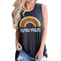 

Custom Crew Neck Sports Clothing Sleeveless T Shirt Loose Fit Womens Tank Tops