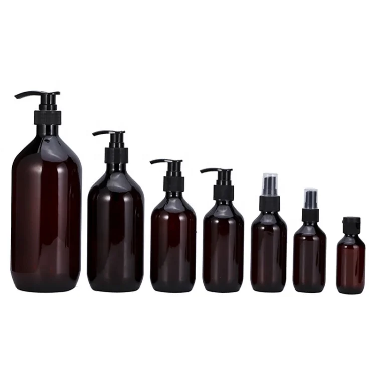 
Factory manufacturers sell dark amber 30ml 50ml 100ml 120ml 500ml boston round glass bottle airless pump bottle 