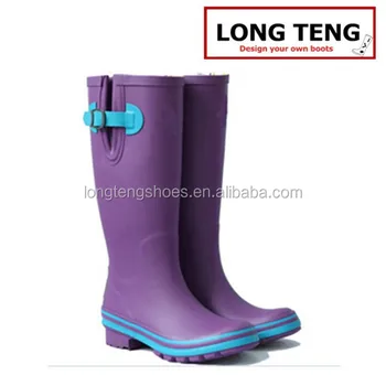 Design Wellington Boots Purple Rubber 