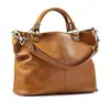 Trending shoulder tote bags light brown leisure handbag custom PU handbag
